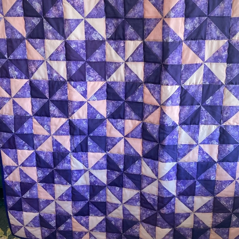 Handmade Butterfly Pinwheel Lap or Crib Quilt